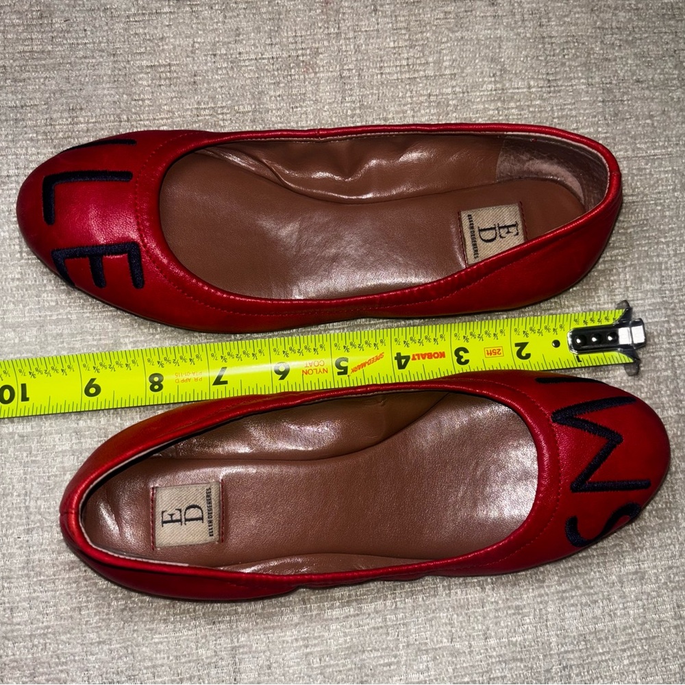 Quirky Red Leather “Smile” Ballet Flats Women’s 7.5–8 Teacher Ellen DeGeneres - Picture 8 of 8